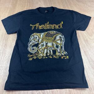 Thailand Elephant Graphic T-Shirt Black Short Sleeve Men’s Large